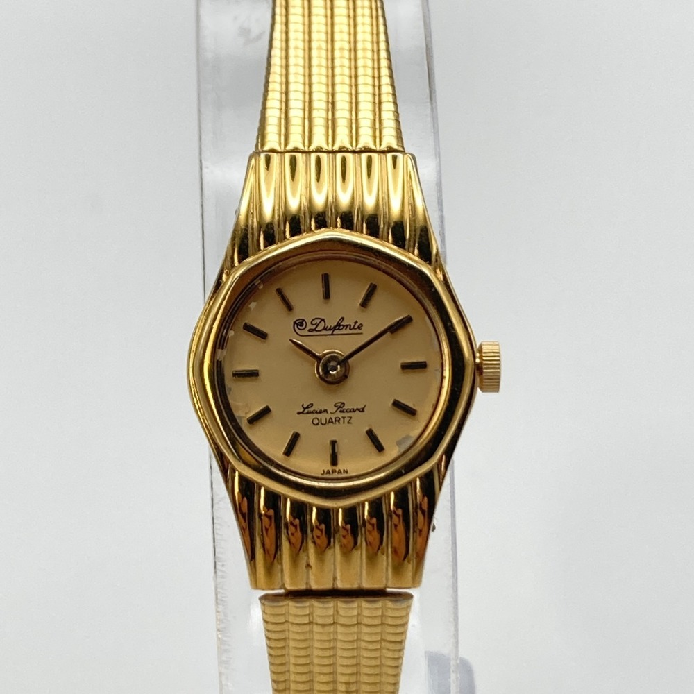 Vtg Dufonte Lucien Piccard Women's Watch 17mm Gold Tone Adjustable New Battery